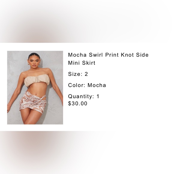 Pretty Little Thing Mocha Knot Skirt - Picture 4 of 5